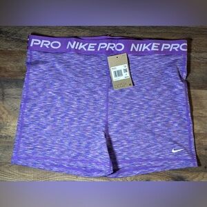 NWT Nike Pro High Rise Women's 3" Dri-FIT Training Shorts Raspberry Spacedye XXL